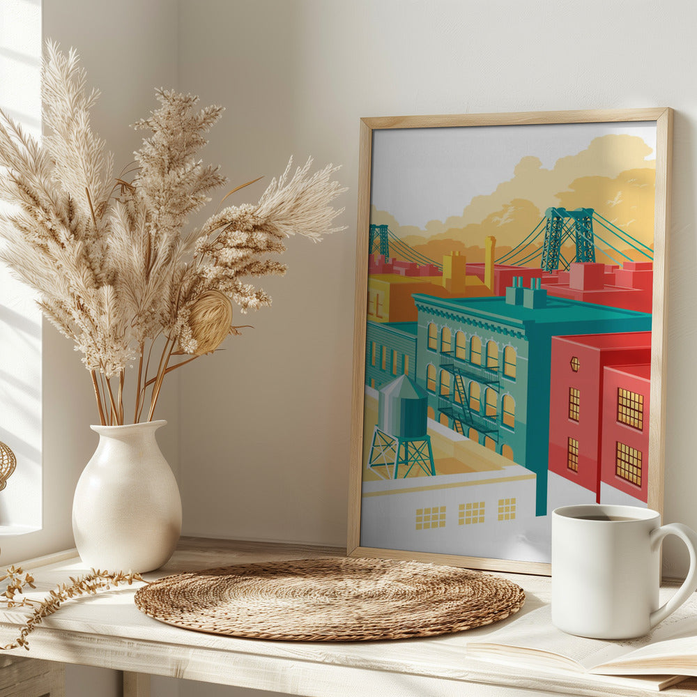 Brooklyn Williamsburg NYC - Stretched Canvas, Poster or Fine Art Print I Heart Wall Art