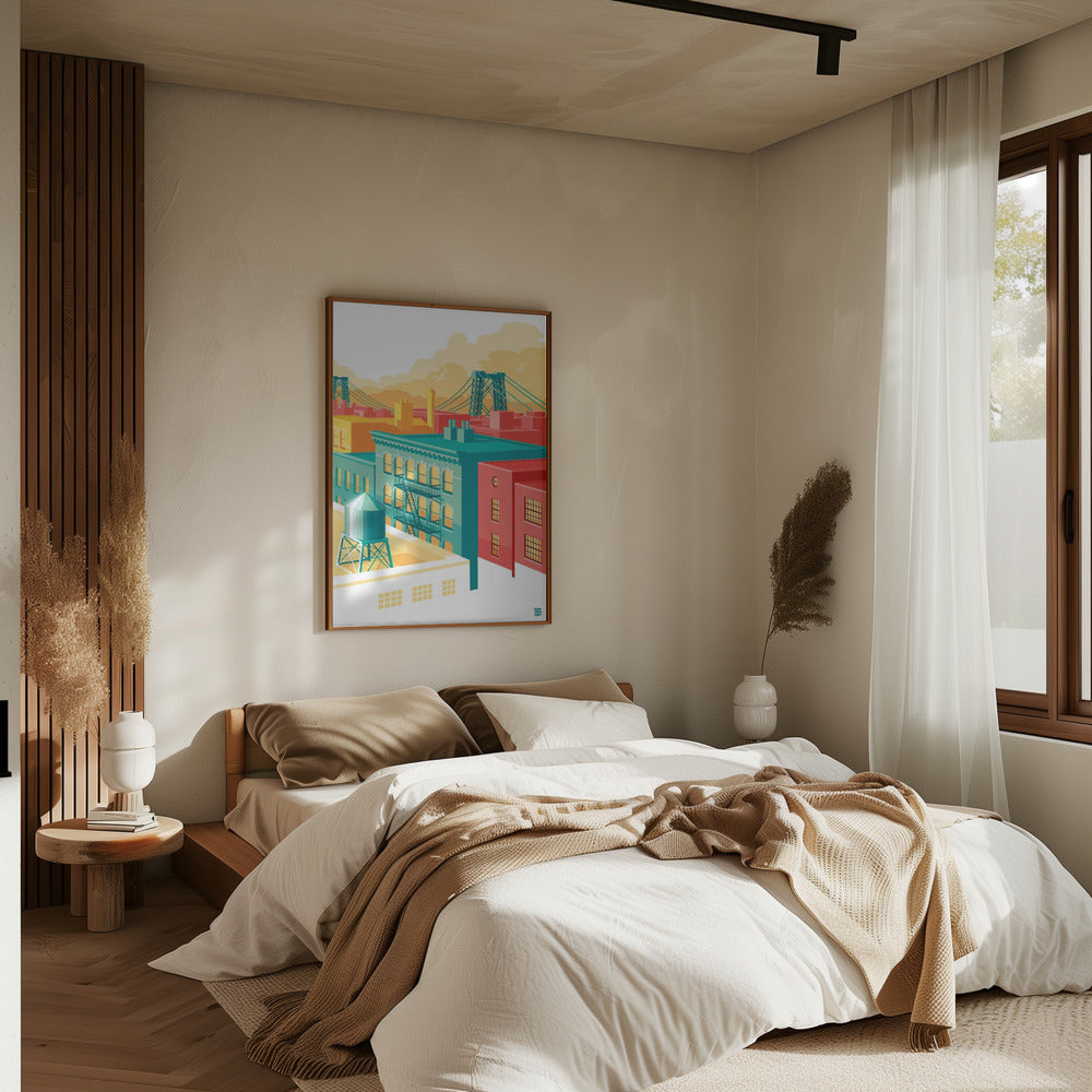 Brooklyn Williamsburg NYC - Stretched Canvas, Poster or Fine Art Print I Heart Wall Art