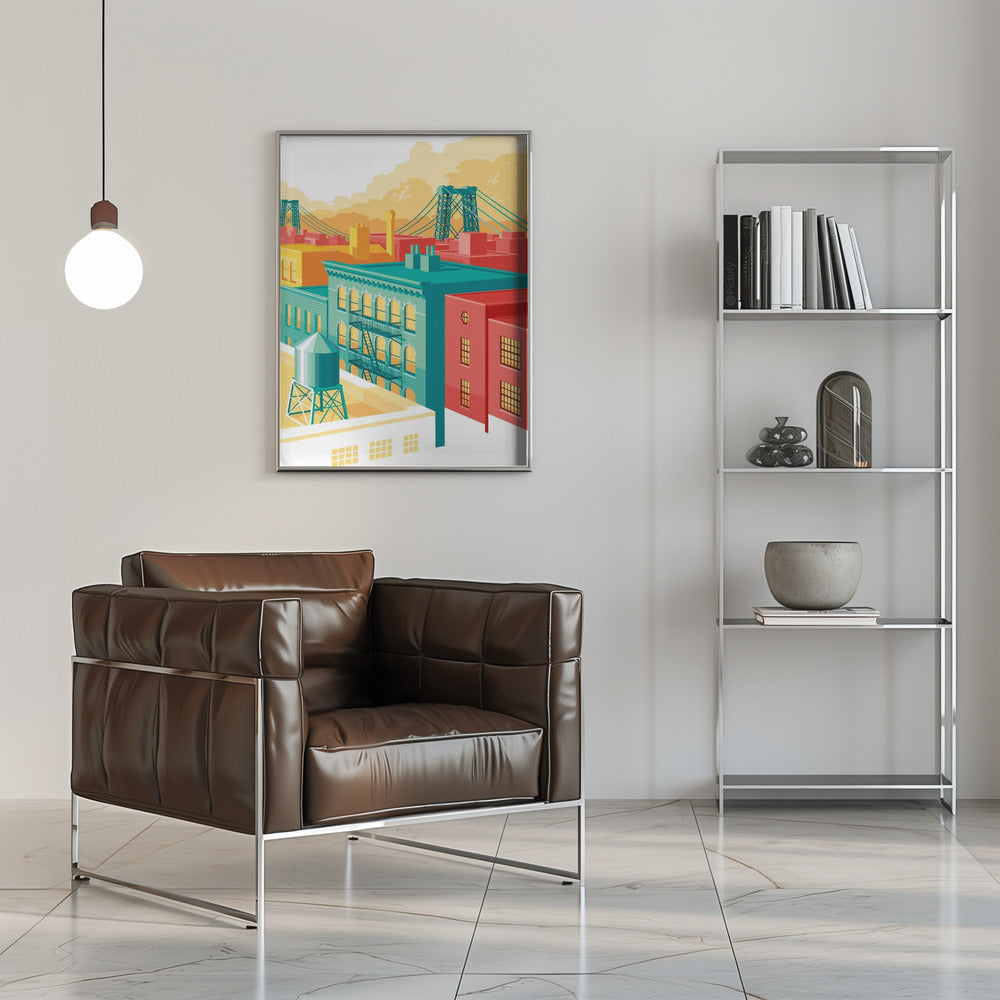 Brooklyn Williamsburg NYC - Stretched Canvas, Poster or Fine Art Print I Heart Wall Art