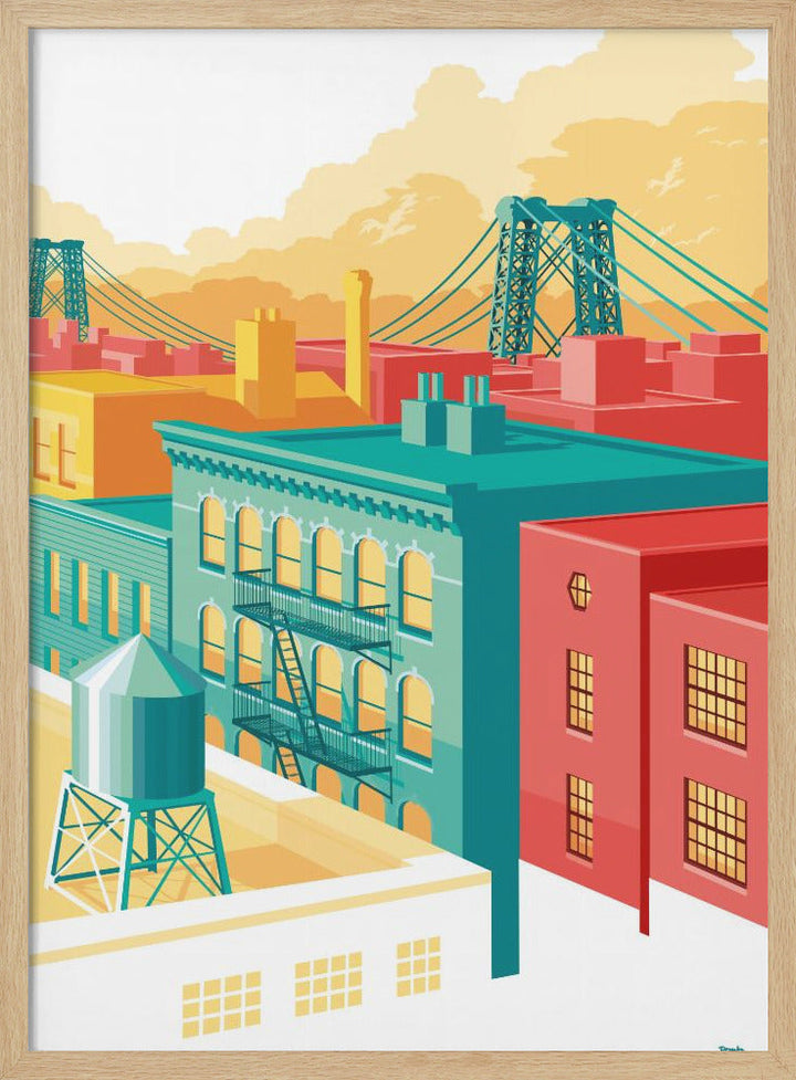 Brooklyn Williamsburg NYC - Stretched Canvas, Poster or Fine Art Print I Heart Wall Art