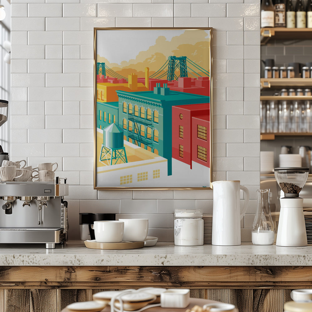 Brooklyn Williamsburg NYC - Stretched Canvas, Poster or Fine Art Print I Heart Wall Art
