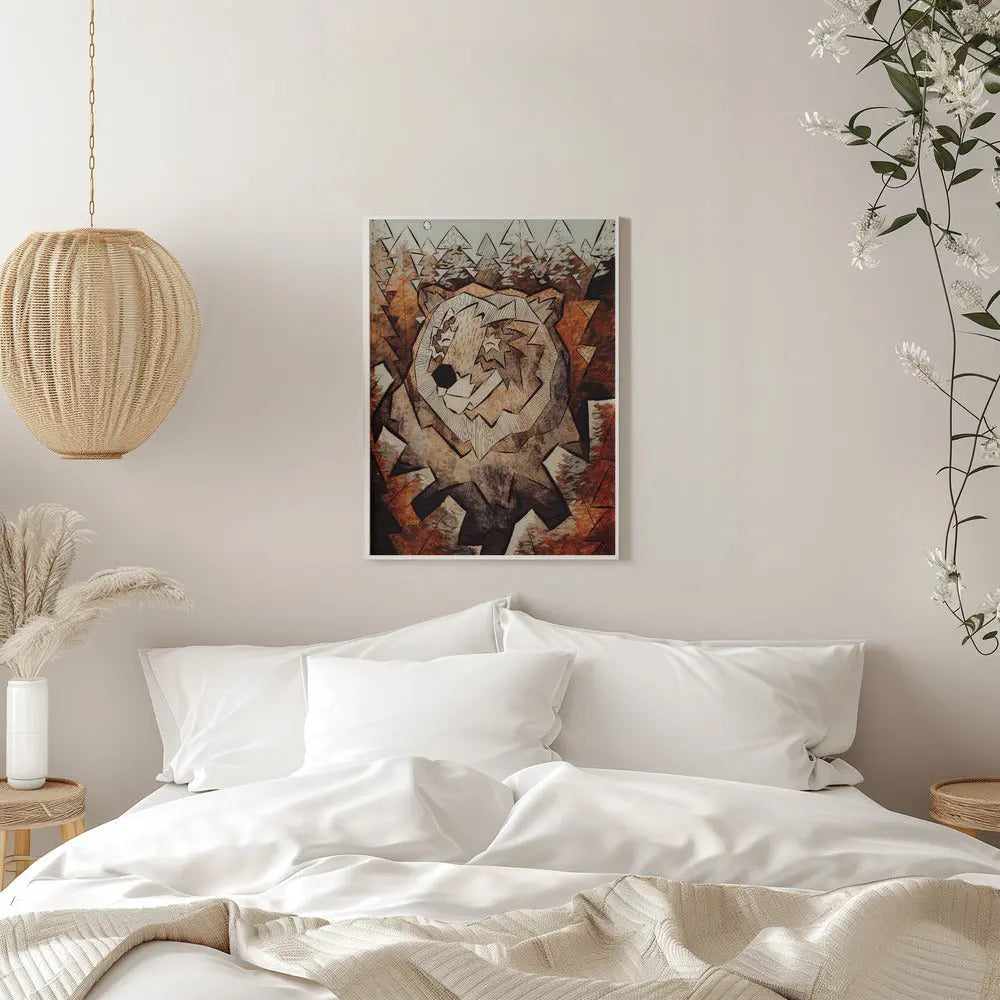 Brown Forest Bear - Stretched Canvas, Poster or Fine Art Print I Heart Wall Art