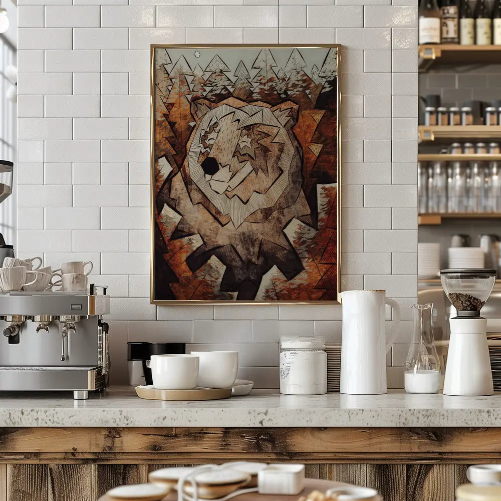 Brown Forest Bear - Stretched Canvas, Poster or Fine Art Print I Heart Wall Art