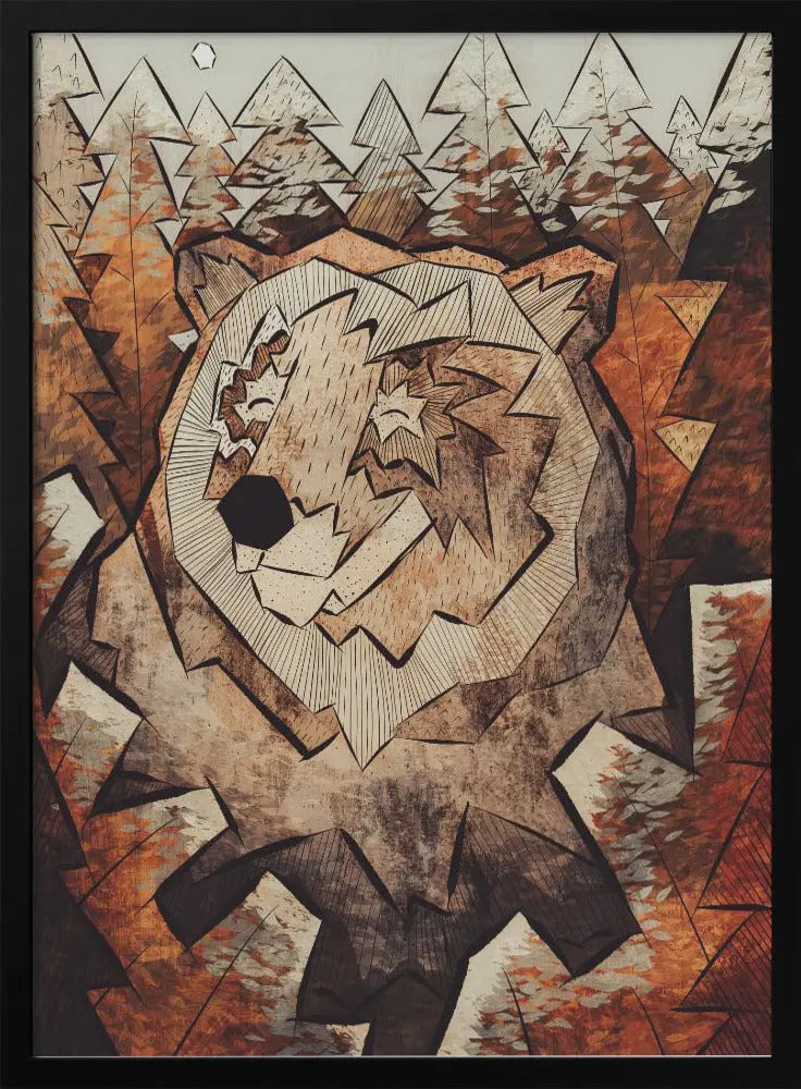 Brown Forest Bear - Stretched Canvas, Poster or Fine Art Print I Heart Wall Art
