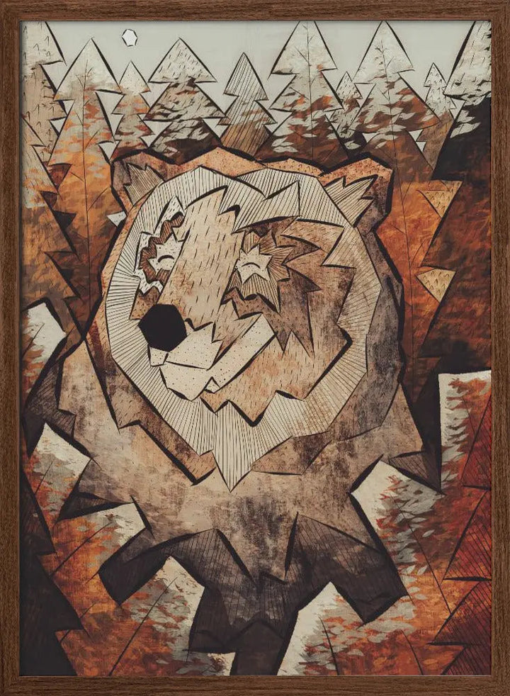 Brown Forest Bear - Stretched Canvas, Poster or Fine Art Print I Heart Wall Art