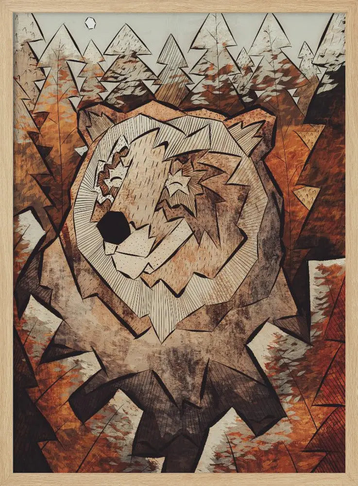 Brown Forest Bear - Stretched Canvas, Poster or Fine Art Print I Heart Wall Art