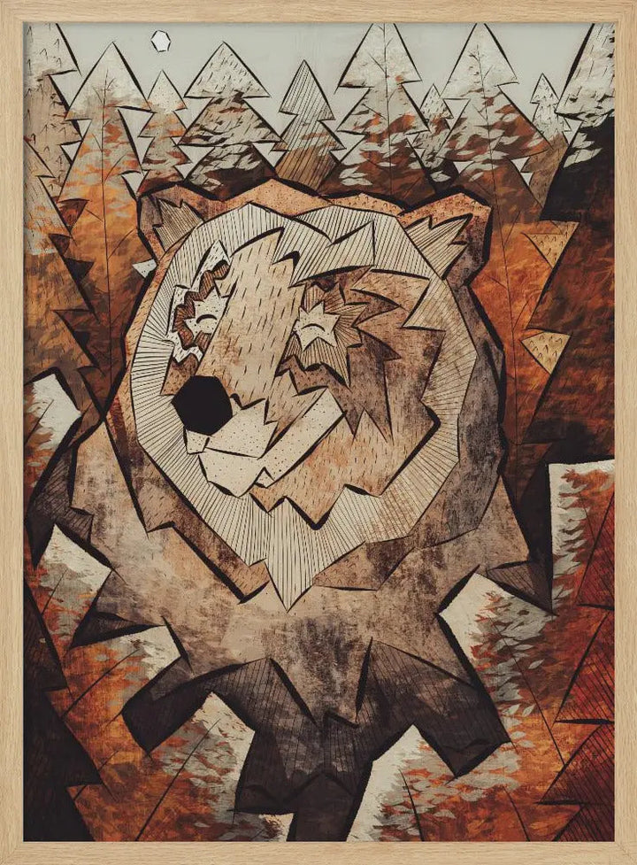Brown Forest Bear - Stretched Canvas, Poster or Fine Art Print I Heart Wall Art