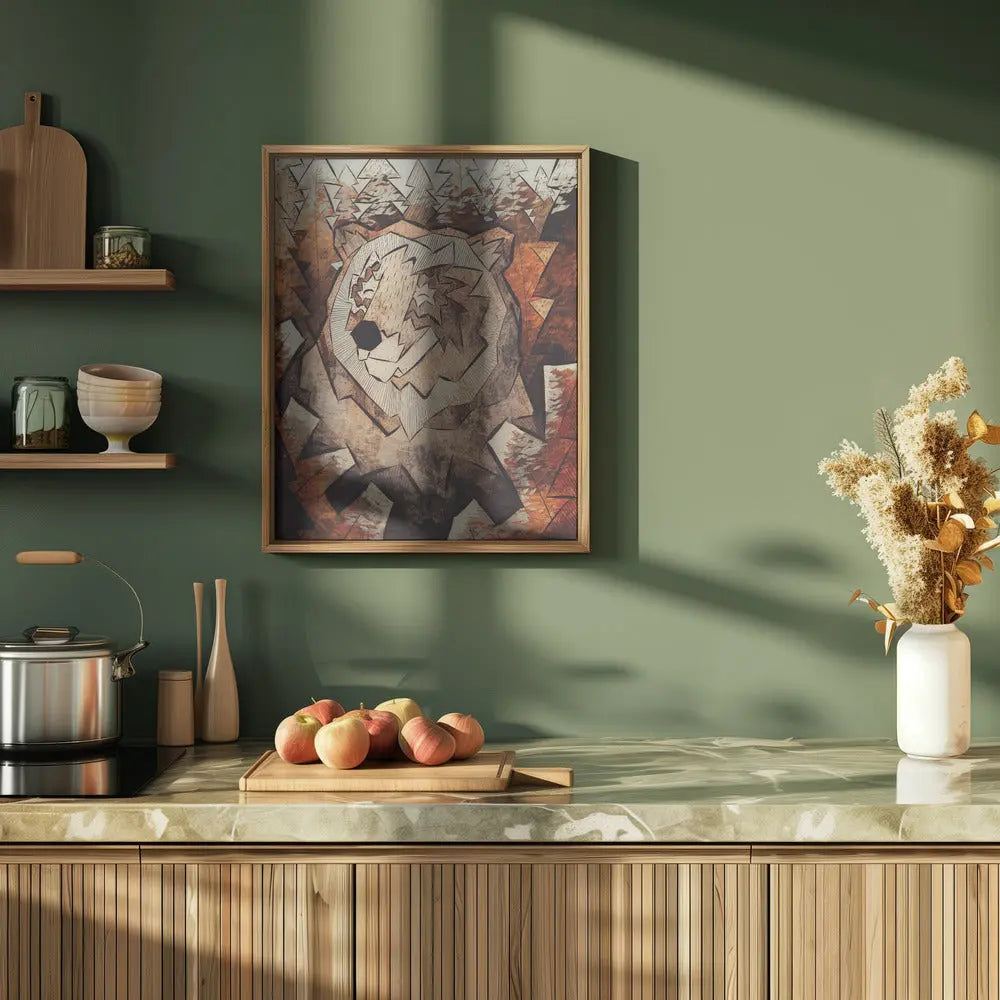 Brown Forest Bear - Stretched Canvas, Poster or Fine Art Print I Heart Wall Art