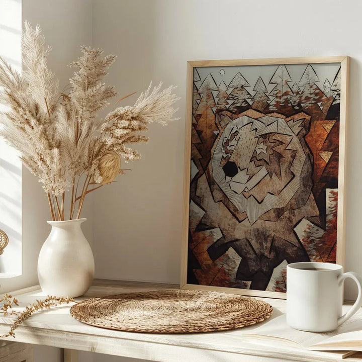 Brown Forest Bear - Stretched Canvas, Poster or Fine Art Print I Heart Wall Art