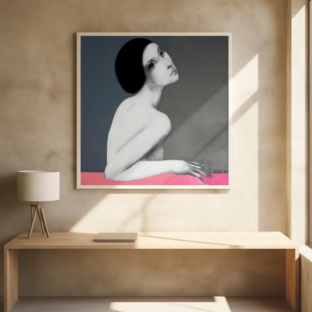 Brunette - Square Stretched Canvas, Poster or Fine Art Print I Heart Wall Art