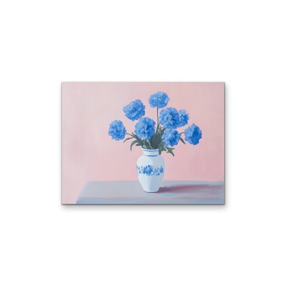 Bunch of Blue - Still Life Vase of Flowers, Stretched Canvas or Wall Art Print - I Heart Wall Art - Poster Print, Canvas Print or Framed Art Print