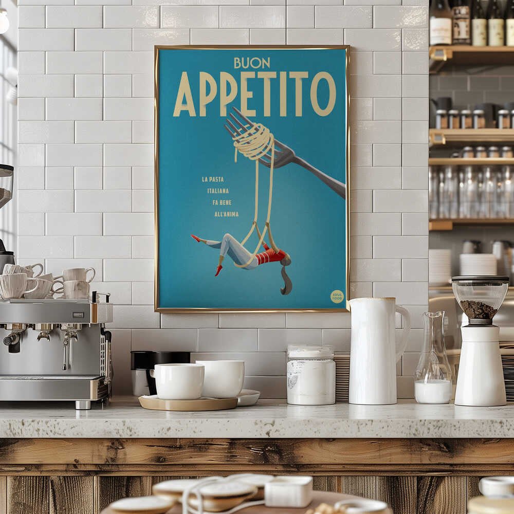 Buon Appetito - Stretched Canvas, Poster or Fine Art Print - I Heart Wall Art - Poster Print, Canvas Print or Framed Art Print