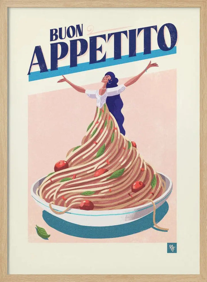 Buon Appettito - Stretched Canvas, Poster or Fine Art Print I Heart Wall Art