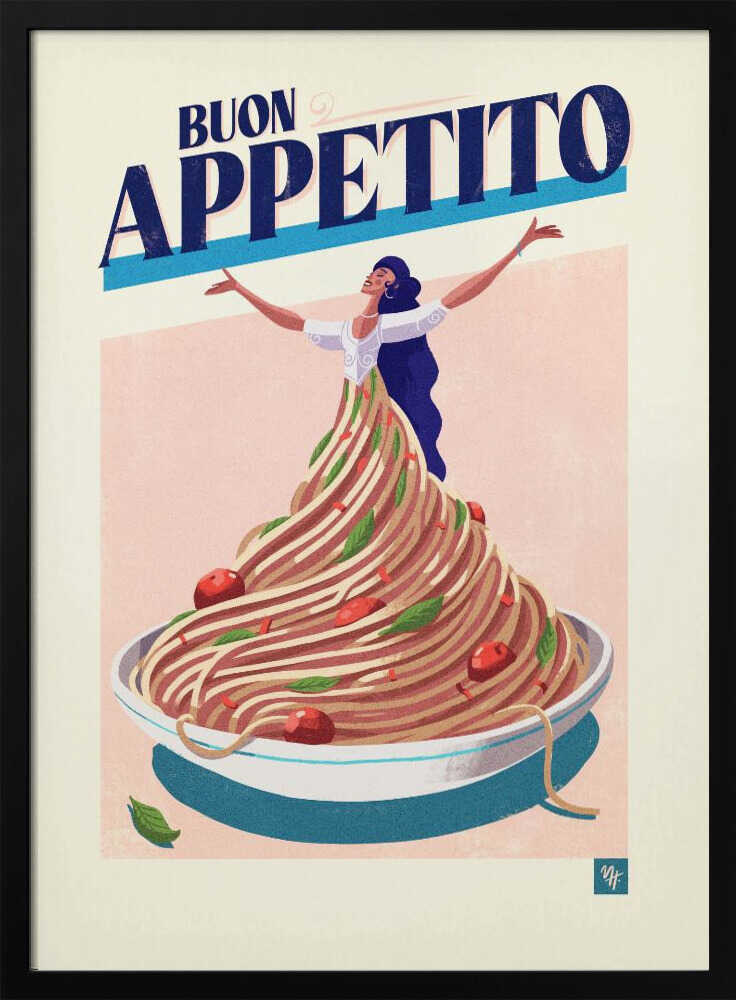Buon Appettito - Stretched Canvas, Poster or Fine Art Print - I Heart Wall Art - Poster Print, Canvas Print or Framed Art Print