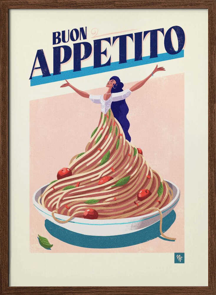 Buon Appettito - Stretched Canvas, Poster or Fine Art Print - I Heart Wall Art - Poster Print, Canvas Print or Framed Art Print