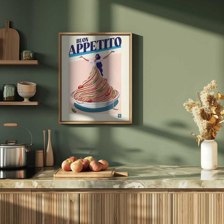 Buon Appettito - Stretched Canvas, Poster or Fine Art Print - I Heart Wall Art - Poster Print, Canvas Print or Framed Art Print