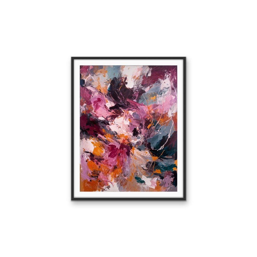Burgundy Love - Abstract Painted Stretched Canvas or Wall Art Print - I Heart Wall Art - Poster Print, Canvas Print or Framed Art Print