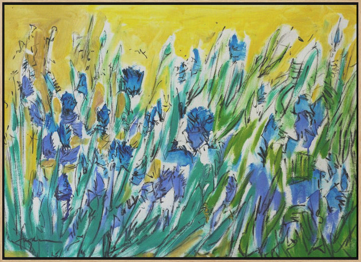 Burst of Blue Blooms - Stretched Canvas, Poster or Fine Art Print I Heart Wall Art
