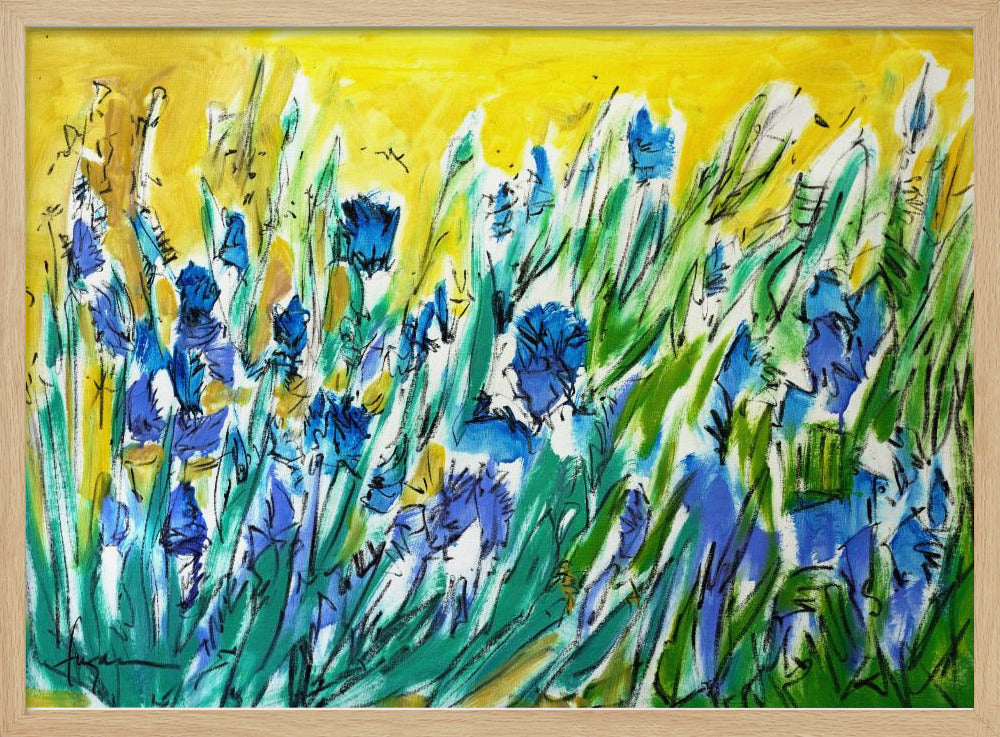 Burst of Blue Blooms - Stretched Canvas, Poster or Fine Art Print I Heart Wall Art