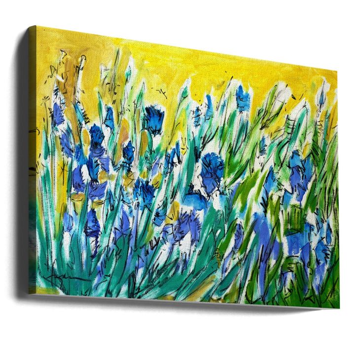 Burst of Blue Blooms - Stretched Canvas, Poster or Fine Art Print I Heart Wall Art