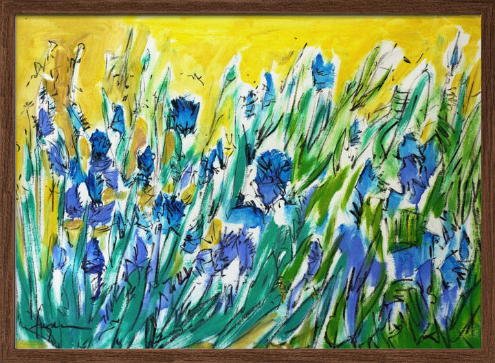 Burst of Blue Blooms - Stretched Canvas, Poster or Fine Art Print I Heart Wall Art