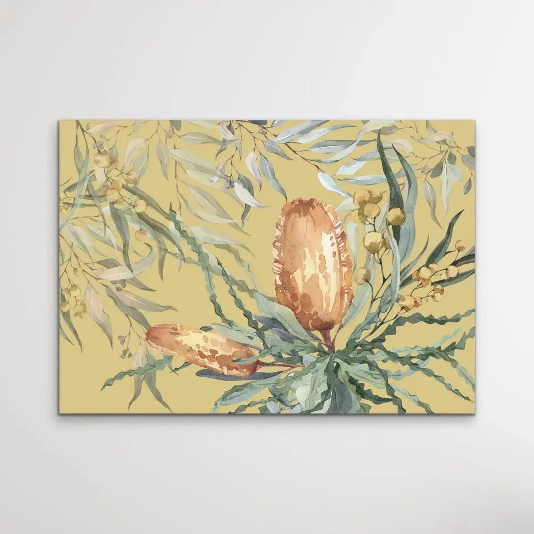 Bush Banksia - Australian Native Flower Original Artwork Canvas or Art Print - I Heart Wall Art - Poster Print, Canvas Print or Framed Art Print