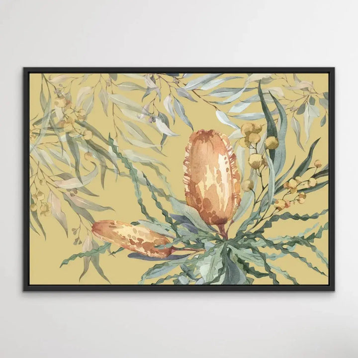 Bush Banksia - Australian Native Flower Original Artwork Canvas or Art Print - I Heart Wall Art - Poster Print, Canvas Print or Framed Art Print