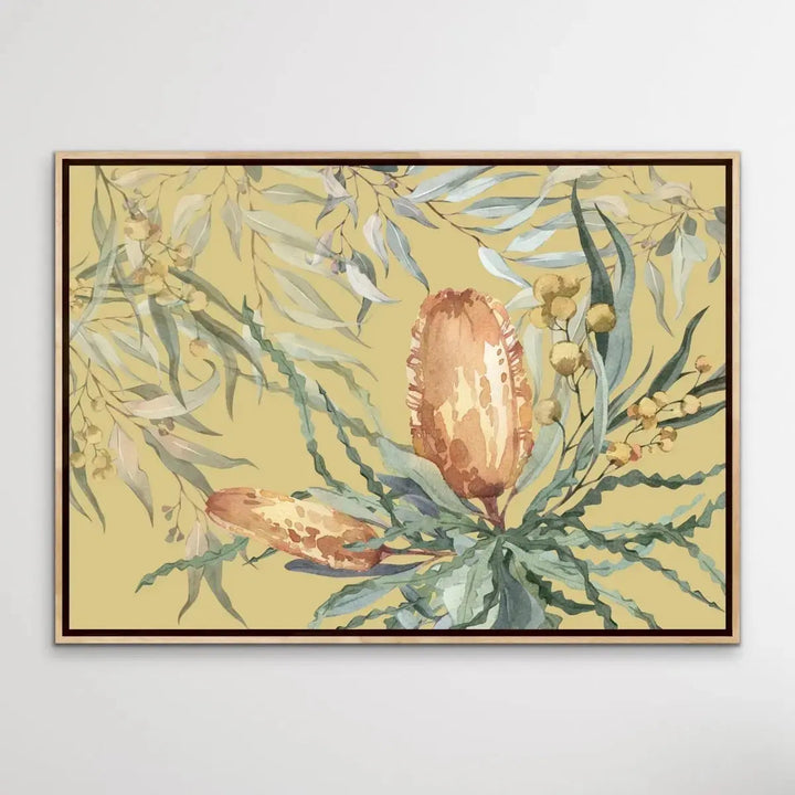 Bush Banksia - Australian Native Flower Original Artwork Canvas or Art Print - I Heart Wall Art - Poster Print, Canvas Print or Framed Art Print