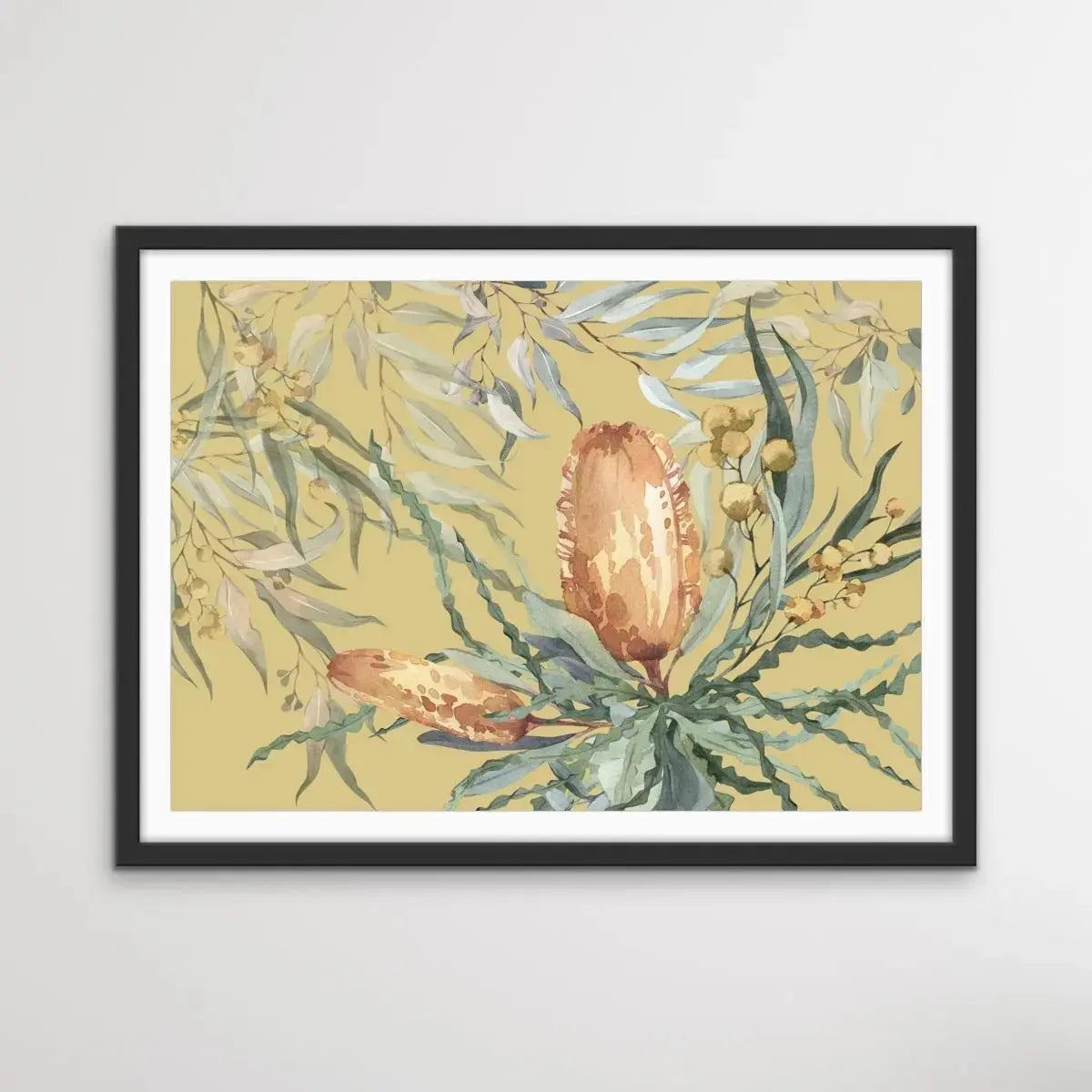 Bush Banksia - Australian Native Flower Original Artwork Canvas or Art Print - I Heart Wall Art - Poster Print, Canvas Print or Framed Art Print