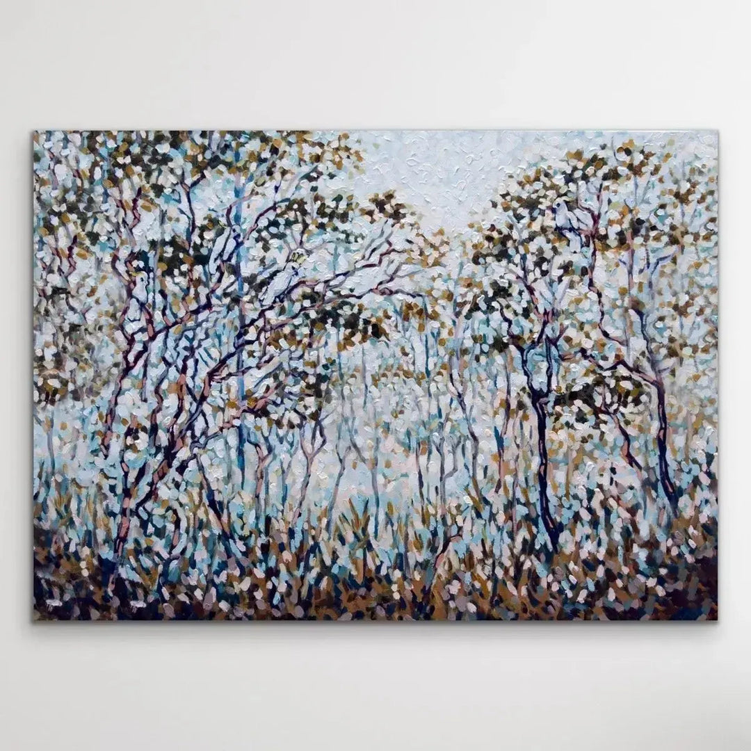 Bush Song - Original Abstract Australian Bush Nature Painting Stretched Canvas Wall Art Print - Nature Wall Art - I Heart Wall Art - Poster Print, Canvas Print or Framed Art Print