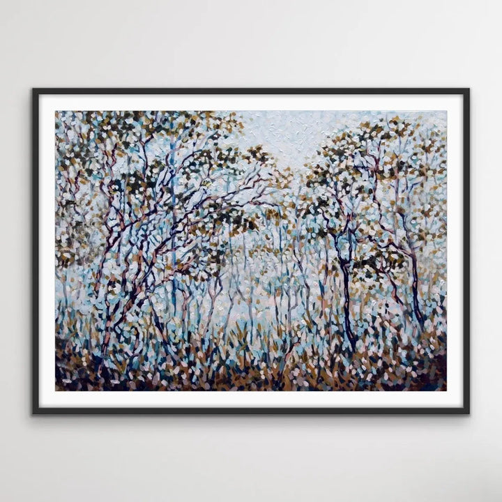 Bush Song - Original Abstract Australian Bush Nature Painting Stretched Canvas Wall Art Print - Nature Wall Art - I Heart Wall Art - Poster Print, Canvas Print or Framed Art Print