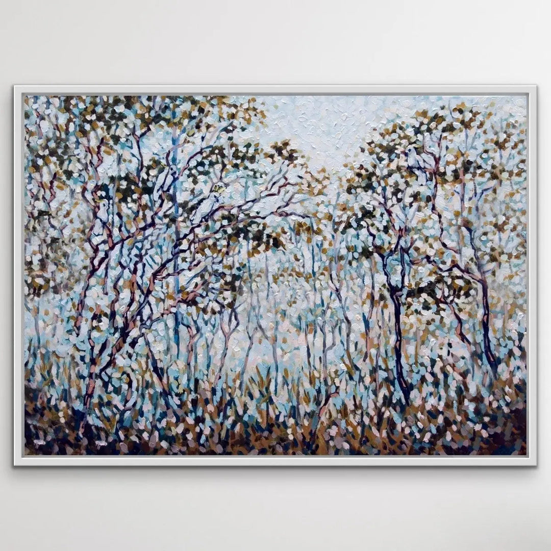 Bush Song - Original Abstract Australian Bush Nature Painting Stretched Canvas Wall Art Print - Nature Wall Art - I Heart Wall Art - Poster Print, Canvas Print or Framed Art Print