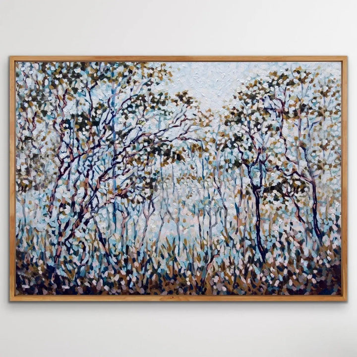 Bush Song - Original Abstract Australian Bush Nature Painting Stretched Canvas Wall Art Print - Nature Wall Art - I Heart Wall Art - Poster Print, Canvas Print or Framed Art Print