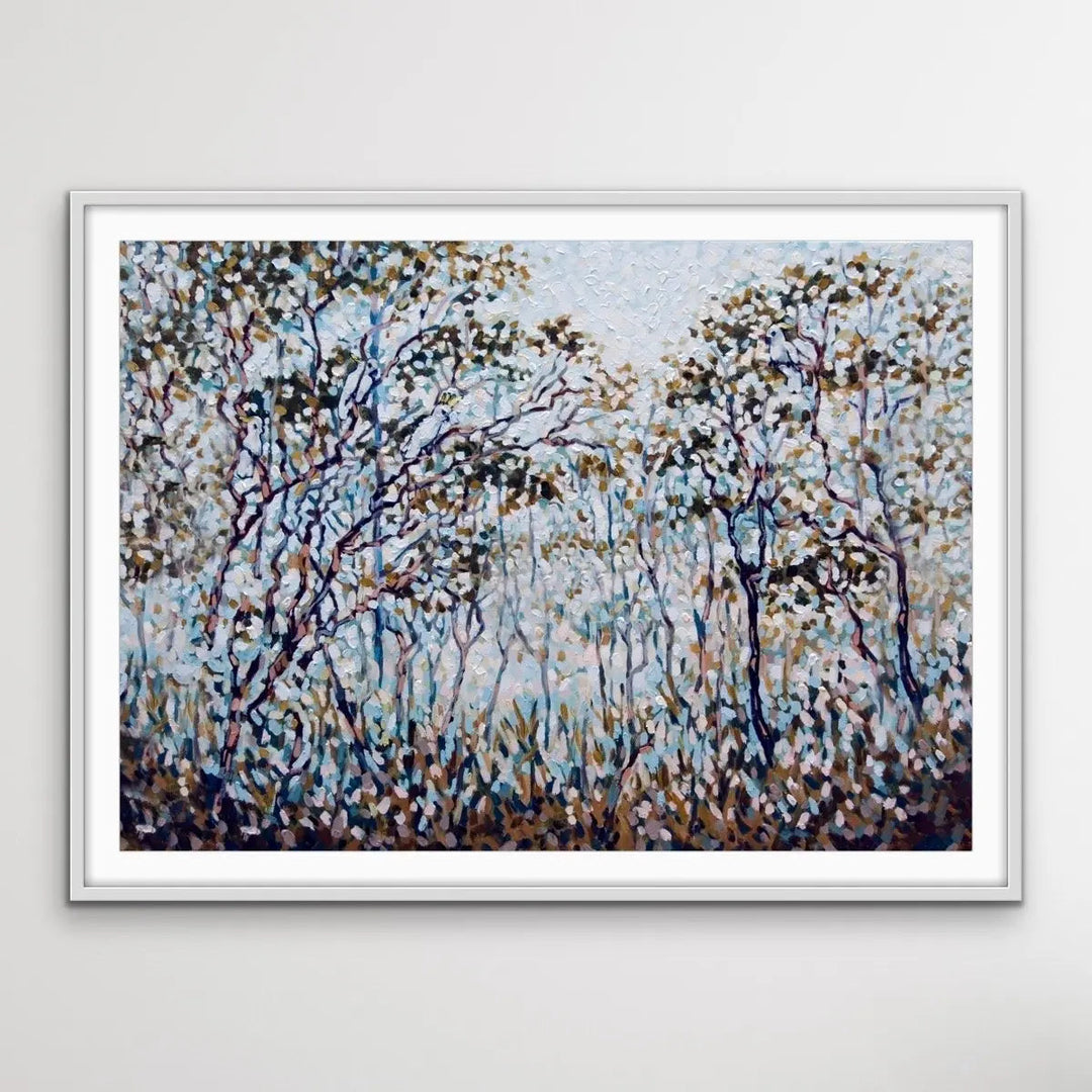 Bush Song - Original Abstract Australian Bush Nature Painting Stretched Canvas Wall Art Print - Nature Wall Art - I Heart Wall Art - Poster Print, Canvas Print or Framed Art Print