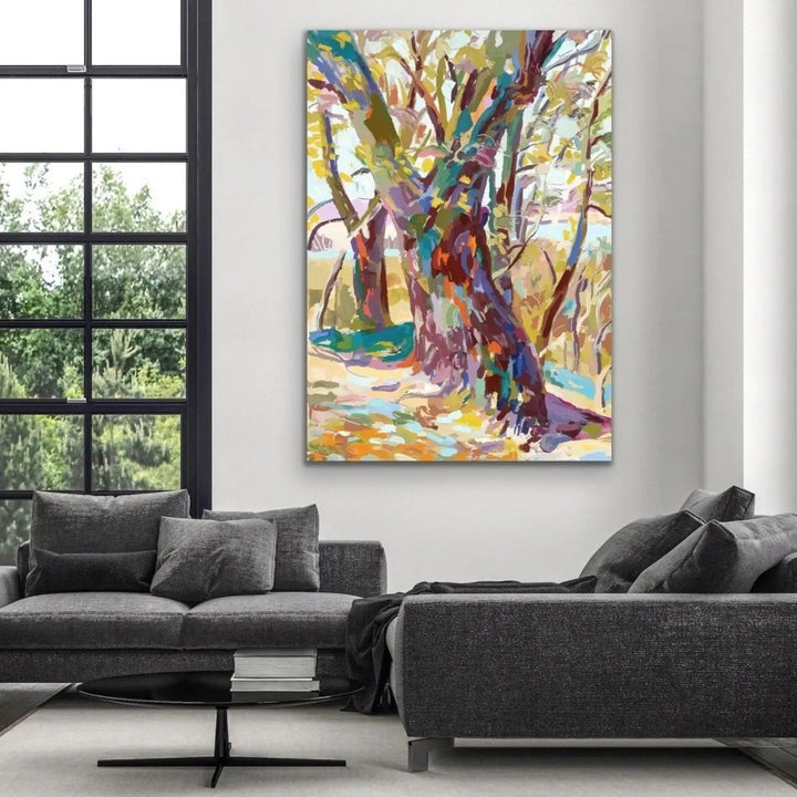 Bush Walk - Original Abstract Australian Bush Nature Painting Stretched Canvas Wall Art Print - Nature Wall Art - I Heart Wall Art - Poster Print, Canvas Print or Framed Art Print