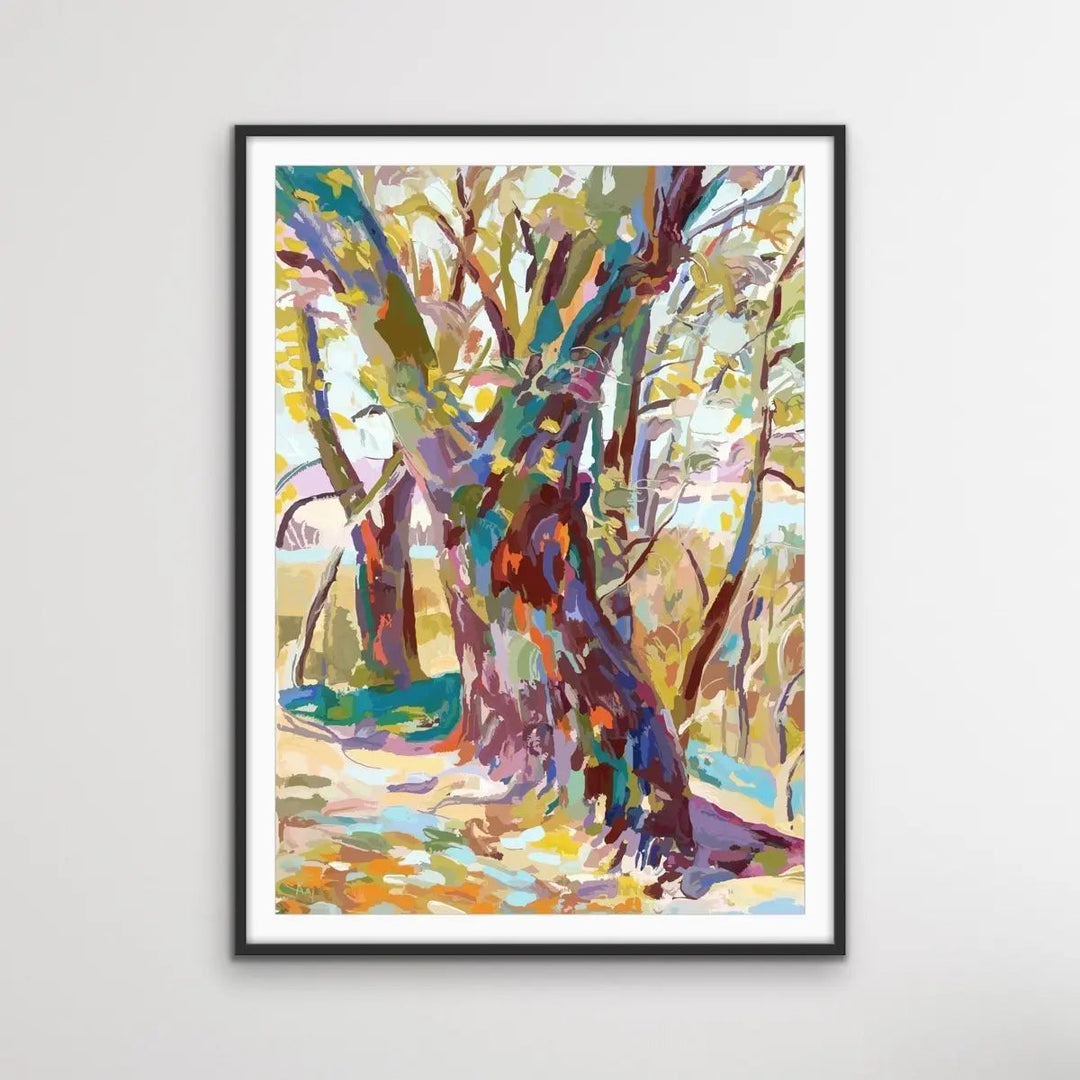 Bush Walk - Original Abstract Australian Bush Nature Painting Stretched Canvas Wall Art Print - Nature Wall Art - I Heart Wall Art - Poster Print, Canvas Print or Framed Art Print
