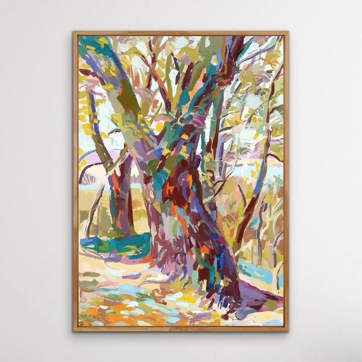 Bush Walk - Original Abstract Australian Bush Nature Painting Stretched Canvas Wall Art Print - Nature Wall Art - I Heart Wall Art - Poster Print, Canvas Print or Framed Art Print