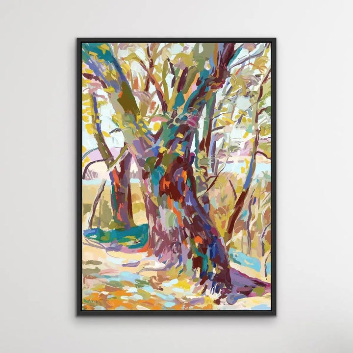 Bush Walk - Original Abstract Australian Bush Nature Painting Stretched Canvas Wall Art Print - Nature Wall Art - I Heart Wall Art - Poster Print, Canvas Print or Framed Art Print