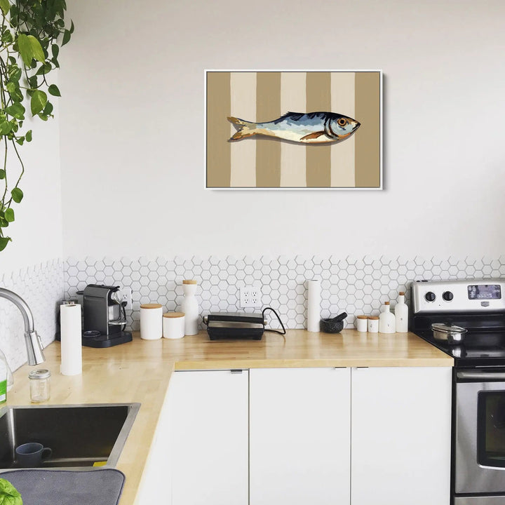 Bye The Bass - Contemporary Still Art Featuring Seafood Fish - Stretched Canvas Print or Framed Fine Art Print - Artwork I Heart Wall Art Australia 