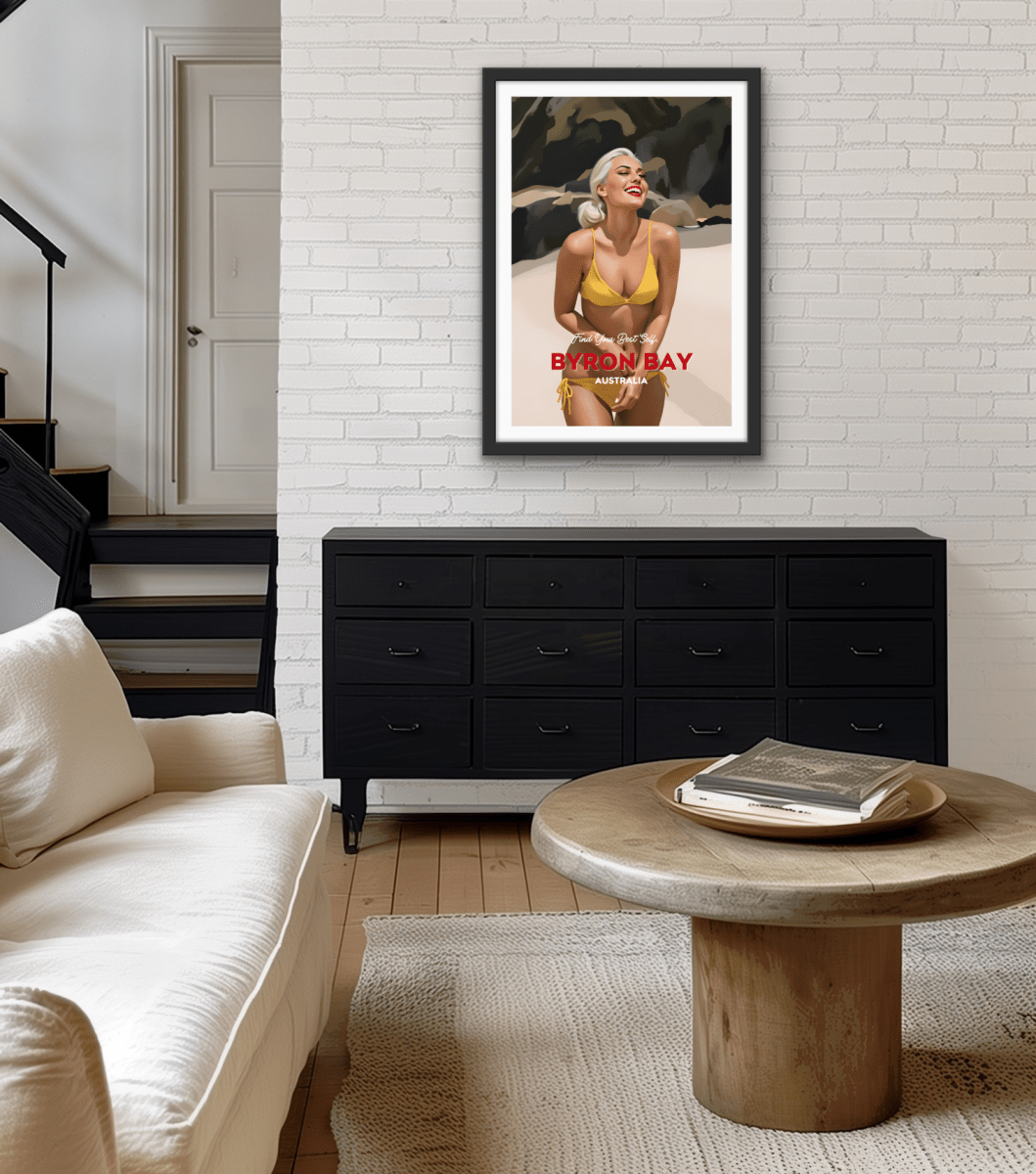Byron Bay Find Your Best Self - Travel Print on Paper Or Canvas - I Heart Wall Art - Poster Print, Canvas Print or Framed Art Print