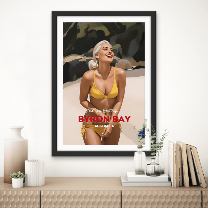 Byron Bay Find Your Best Self - Travel Print on Paper Or Canvas - I Heart Wall Art - Poster Print, Canvas Print or Framed Art Print
