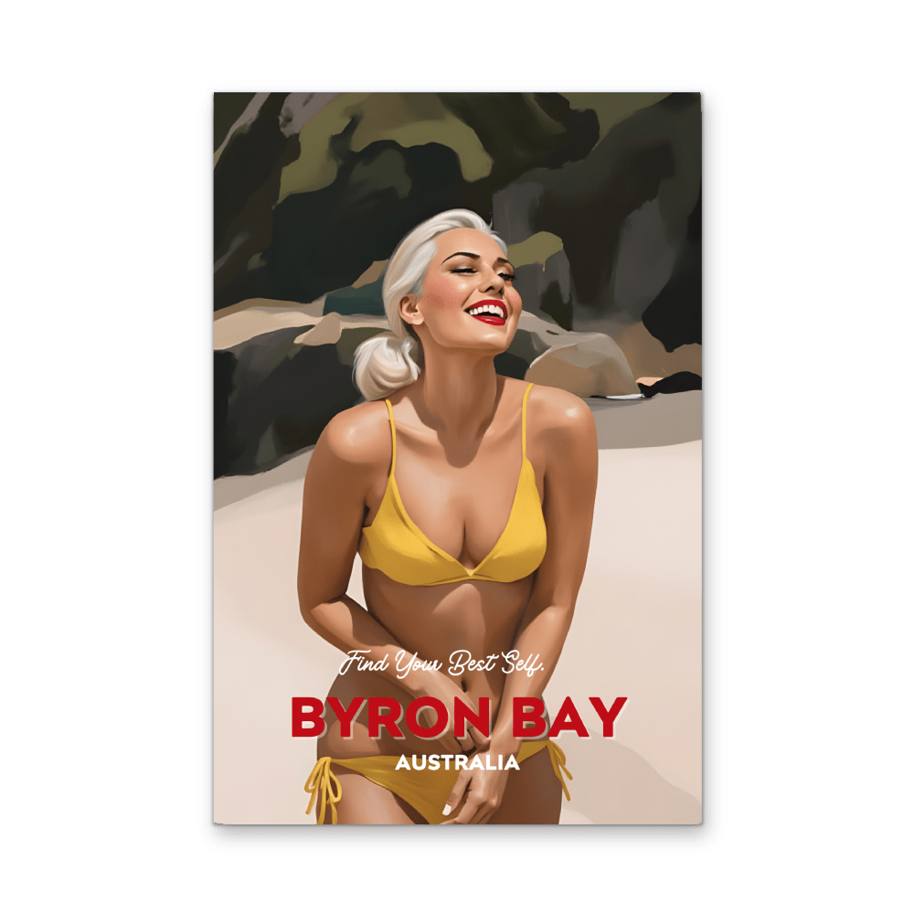 Byron Bay Find Your Best Self - Travel Print on Paper Or Canvas - I Heart Wall Art - Poster Print, Canvas Print or Framed Art Print