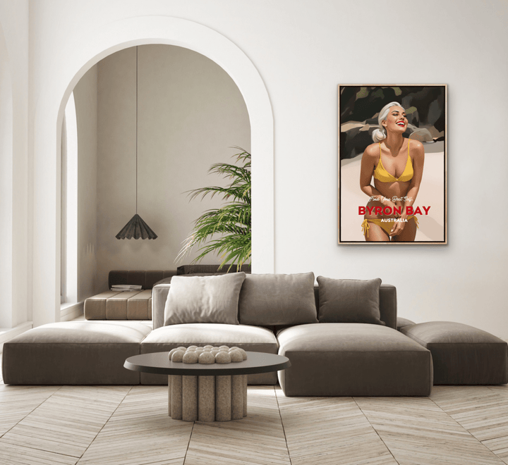 Byron Bay Find Your Best Self - Travel Print on Paper Or Canvas - I Heart Wall Art - Poster Print, Canvas Print or Framed Art Print