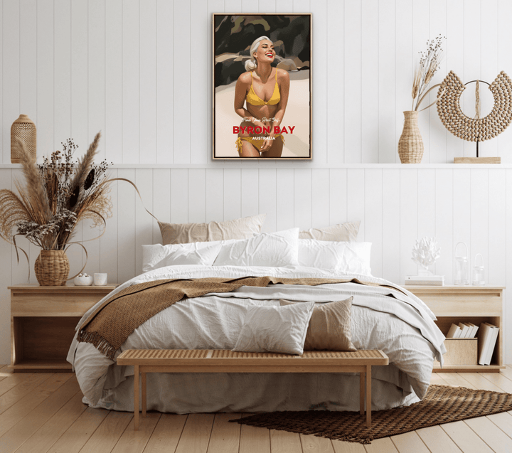 Byron Bay Find Your Best Self - Travel Print on Paper Or Canvas - I Heart Wall Art - Poster Print, Canvas Print or Framed Art Print