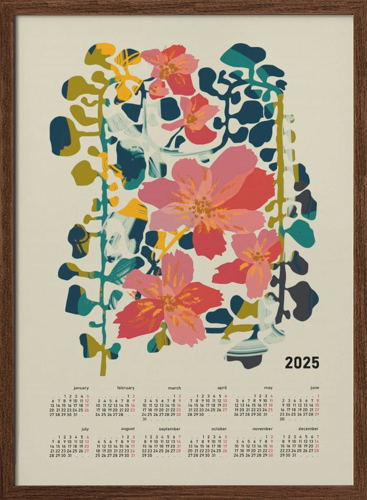 Calendar 2025 colorful orchid - Stretched Canvas, Poster or Fine Art Print I Heart Wall Art