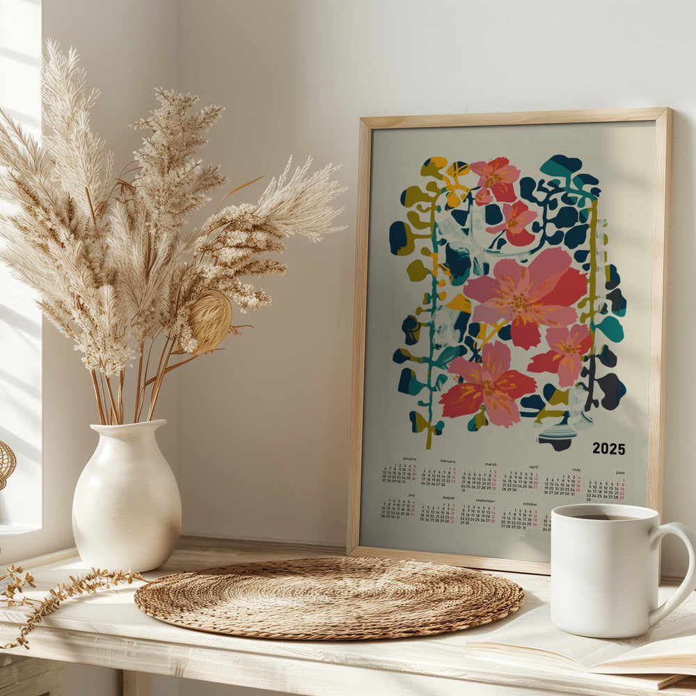Calendar 2025 colorful orchid - Stretched Canvas, Poster or Fine Art Print I Heart Wall Art