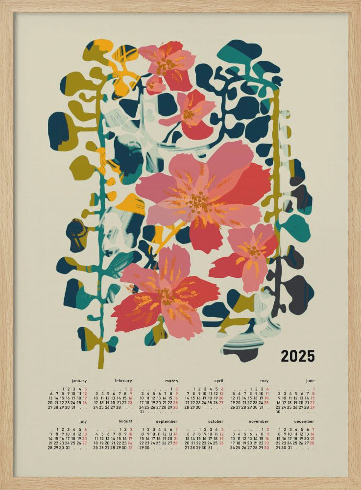 Calendar 2025 colorful orchid - Stretched Canvas, Poster or Fine Art Print I Heart Wall Art
