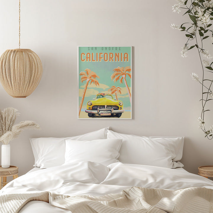 Cali Poster Aqua - Stretched Canvas, Poster or Fine Art Print I Heart Wall Art