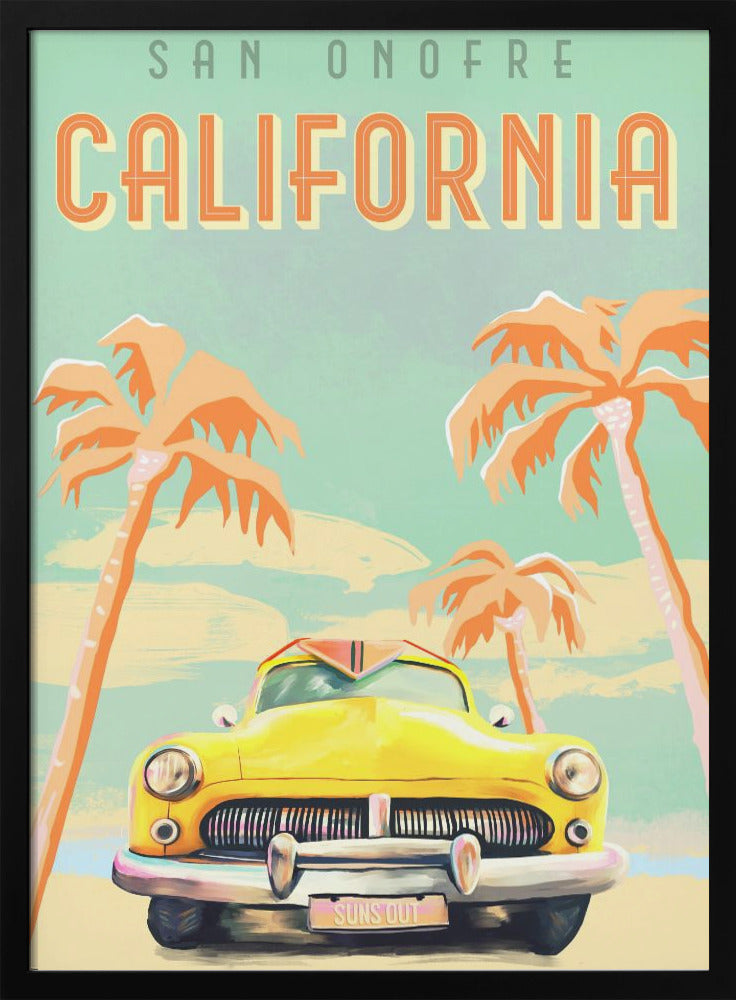Cali Poster Aqua - Stretched Canvas, Poster or Fine Art Print I Heart Wall Art