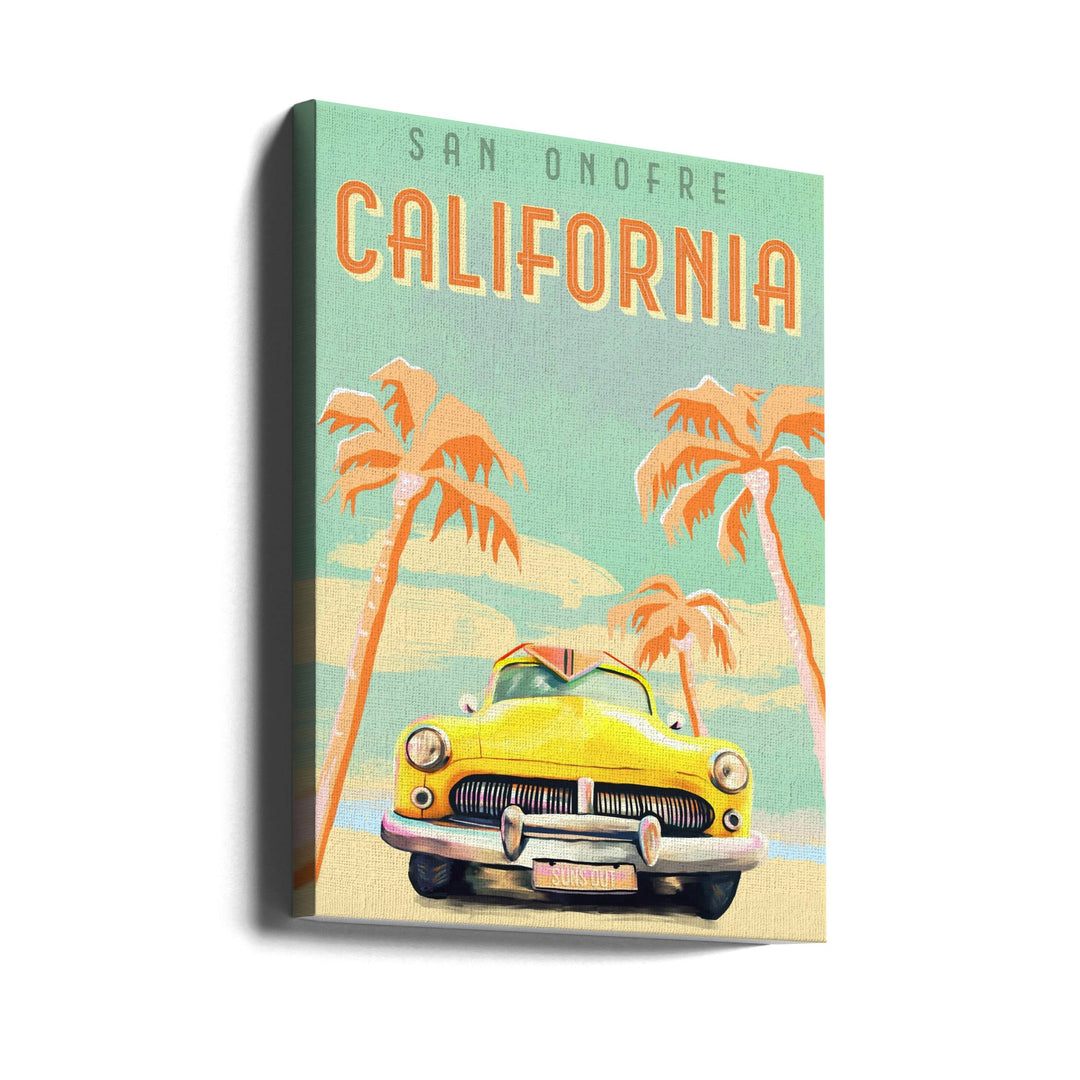 Cali Poster Aqua - Stretched Canvas, Poster or Fine Art Print I Heart Wall Art